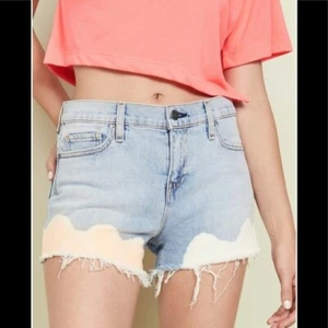 Neu ohne Etikett Hudson Gemma abgeschnittene Shorts gebleichter Denim in neutraler Farbe Größe 25 - Bild 1 von 10