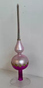 Alte Christbaumspitze Rosa Pink Gold Glitter OVP 2225/23 - Picture 1 of 4