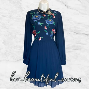 ASOS EMBROIDERED FLORAL WEDDING OCCASION PARTY DRESS SIZE 14 - Picture 1 of 5