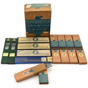 Eagle Turquoise Faber Castell Mars Staedtler Drawing Leads Lot HB F 2H 3H - Picture 1 of 11