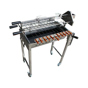 New Cyprus Grill NEW with height adjustment Stainless Steel BBQ Spit Rotisserie - Picture 1 of 12