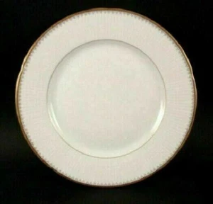 Rorstrand (Sweden) Kardinal Pr 9 1/2" Dinner Plate White Embossed Gold Trim - Picture 1 of 3