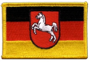 Deutschland Niedersachsen Aufnäher Flaggen Fahnen Patch Aufbügler 8x6cm - Picture 1 of 1