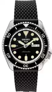 Seiko 5 Sports Men's 42.5mm Automatic Watch - Black Dial - Silicon Band - Picture 1 of 3