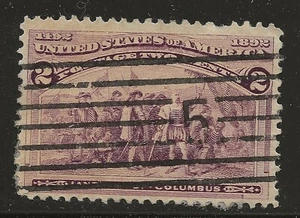 US Scott #231, Single 1893 Landing of Columbus 2c FVF Used - Picture 1 of 1