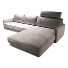 WK Wohnen Sofa Couch Ecksofa Variatione Stoff JAB WK-PG2 211093 Grau Fe