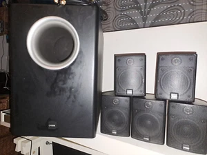 Canton AS10 Subwoofer Aktiv Schwarz mit 5 Sateliten Canton MX + Subwooferkabel - Bild 1 von 9