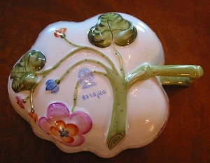 Herend: "Rothschild Bird" Leaf Form Dish with Green Handle - Estate - Picture 1 of 1