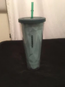 Vaso Starbucks 2012 Venti taza fría prisma cincelado con paja 24 oz verde como nuevo - Imagen 1 de 4