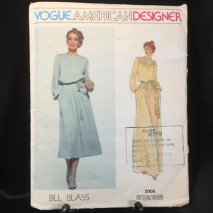 Vogue 2008 Bill Blass amerikanischer Designer ungeschnittenes Muster Größe 10 FF Kleid locker - Bild 1 von 6