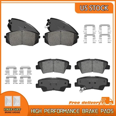 Front & Rear Ceramic Brake Pads For 2014-2016 Kia Cadenza/Soul EV Hyundai Sonata - Image 1 of 4