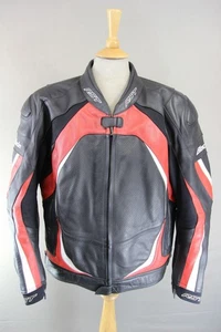 RST BLADE BLACK, RED & WHITE LEATHER BIKER JCKT WITH CONTOUR PLUS CE ARMOUR 50IN - Picture 1 of 11