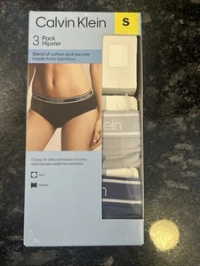 Calvin Klein Bragas Hipster Para Mujer Pequeñas Paquete de 3 Elastizadas Nueva Ropa Interior Suave - Imagen 1 de 4