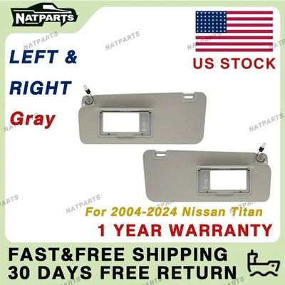 Pair Gray Sun Visor for Nissan Titan 2004-2024 96401-EZ70B 96401-EZ70B - Image 1 of 4