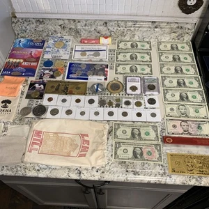 Amazing 🤩 $150 Grab Bag Silver Currency Coins Pouches And More - Picture 1 of 24