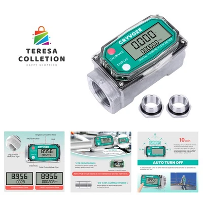 1 Inch Digital Turbine Fuel Flow Meter, 2.6-26 GPM Inline NPT Thread Flowmete... - Image 1 of 4