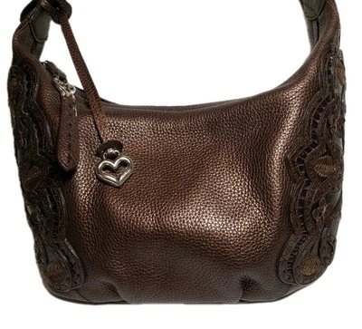 BOLSO DE HOMBRO BRIGHTON MASTERPIECE MARRÓN NIKKI BOLSILLOS OCULTOS CUERO ENCAJE Foto 1 de 4