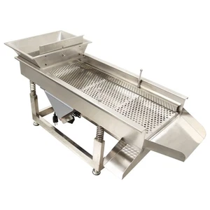 110V 9mm Stainless Linear Vibrating Screen Electric Sieve Machine Double Motors - Picture 1 of 24