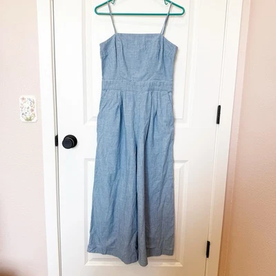 Macacão feminino J Crew perna larga tamanho 2 Preppy Coastal Beachy Hamptons maduro - Imagem 1 de 4