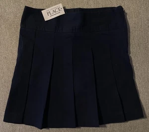 The Childrens Place Girls Sz 6X/7 Navy Uniform Twill Woven Pleated Skort NWT - Picture 1 of 5
