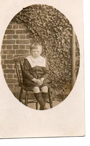 VINTAGE PHOTOGRAPH postcard: SMALL BOY WEARING A SAILOR SUIT - Picture 1 of 1