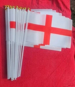 ENGLAND FLAGS Hand Held St George Cross Polyester Indoor Outdoor Finials x20 - Picture 1 of 9