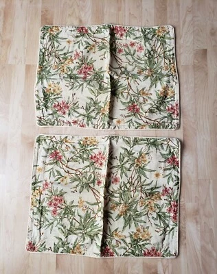 Par de 2 fronhas fronhas fronhas verde rosa floral novo sem etiquetas casa de campo gasto - Imagem 1 de 4