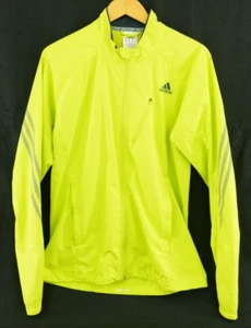 Adidas Men's Medium Fluorescent Yellow Full Zip Running Jacket - Windstopper - Picture 1 of 7