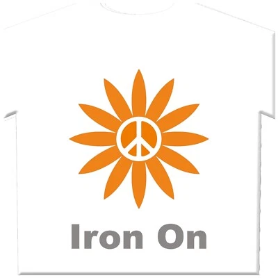 Peace Flower Iron-On Heat Transfer Decal - Choose Color No Background - Image 1 of 4