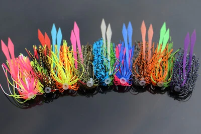 9 pcs Colorful Silicone Skirts Streamer Spinnerbaits Buzzbait Fishing Bait Lures
