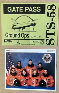 NASA - STS -58 SUPER RARE Ground Ops Gate Pass and Photo - Picture 1 of 2