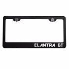 Matte Black License Plate Frame Chrome Elantra Gt Laser Etched Metal Screw Cap
