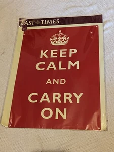 Past Times Keep Calm And Carry On Metall Wandschild - Brandneu! - rotes Schild - Bild 1 von 2