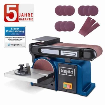 Scheppach Band- und Tellerschleifer BTS800 150mm + 12-tlg. Schleifbänder-/Papier - Bild 1 von 4