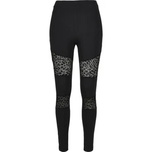 Urban Classics Ladies Flock Lace Inset Leggings Transparent Mesh Inserts - Picture 1 of 16
