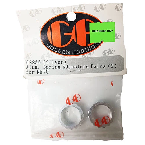 Golden Horizons Aluminum Spring Ajusters Pairs for Traxxas Revo - Silver GH02256 - Image 1 of 1