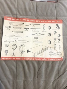 📒VINTAGE LIONEL CONSTRUCTION SET 111 222 INSTRUCTION MANUAL ONLY - Picture 1 of 12