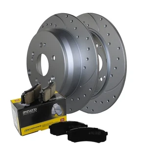 Rear Brake Kit 305mm Drilled Rotors Akebono Ceramic Pad For Acura RDX Honda CR-V - Picture 1 of 8