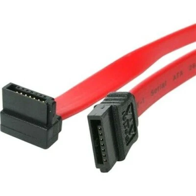 SATA 24-Inch (60 cm) Straight to Right Angle Cable Red - StarTech (SATA24RA1) - Image 1 of 2