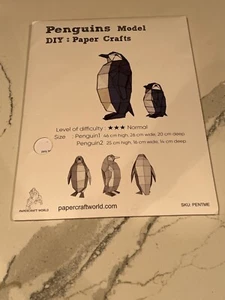 3D PENGUIN MODEL Paper Model Animal Sculpture Papercraft DIY Craft - Picture 1 of 5