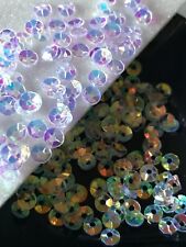 Sequins 4mm Diamond White Crystal Iris AB Translucent Cone Cup Choose Pack Size