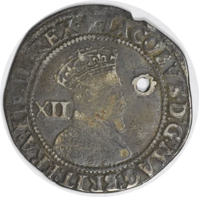 ND (1619-25) Great Britain 1 Shilling KM60 VF Hole Uncertified #252 - Image 1 of 2