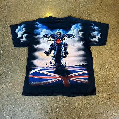 Camiseta De Colección Iron Maiden Don’t Walk Eddie Motocicleta Gráfica Banda AOP Para Hombres L Foto 1 de 3