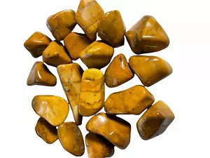 3x Yellow Jasper 25-30mm Tumbled Stone Reiki Healing Crystal Solar Plexus Chakra - Picture 1 of 6