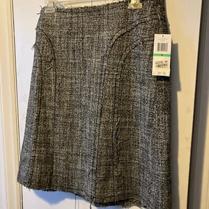 Calvin Klein Tweed Bleistiftrock 8 schwarz/weiß Wolle gefüttert unterhalb des Knies Neu mit Etikett $ 150 - Bild 1 von 17