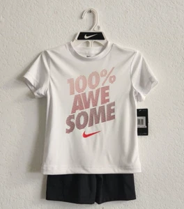 NEW Nike Boys 2 Piece Set Dri-Fit Shirt & Shorts Sports Wear Size 6 - Picture 1 of 2