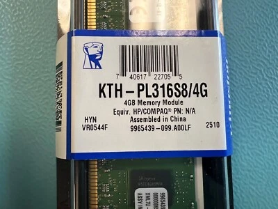 Kingston KTH-PL316S8/4G 4GB DDR3 PC3-12800R RDIMM Server Memory RAM - Image 1 of 2