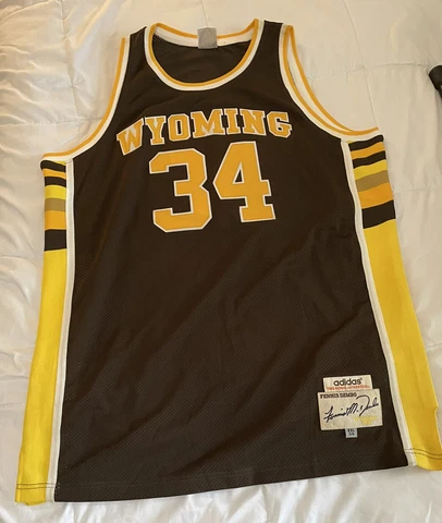 Adidas True School Authentics Fennis Dembo Wyoming Cowboys Basketball Jersey 2XL Cover
