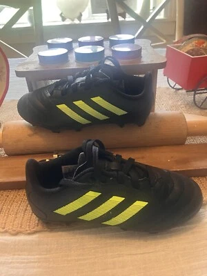 adidas Goletto V111 Soccer Cleats Sz: 12&1/2 Youth Black With Lime Green  - Image 1 of 4