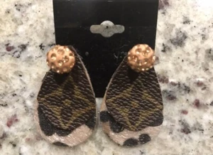 Designer inspirierte Leopard Strass Ohrringe rosegoldfarben NEU - Bild 1 von 3